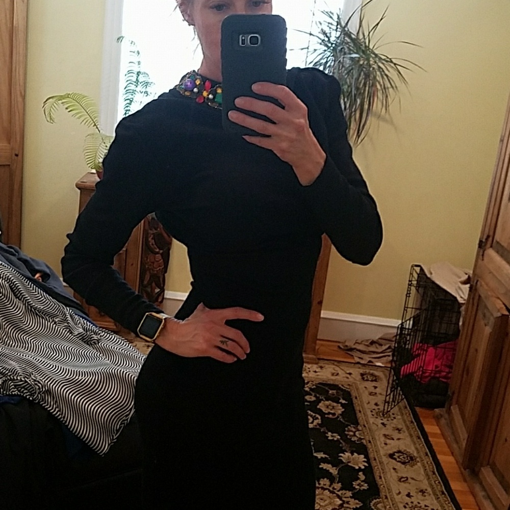 HOLIDAY DRESS 80' s vintage nieman dress black